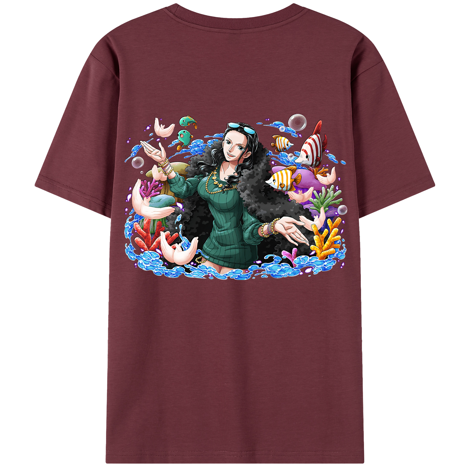 ワンピース ニコ・ロビン ONE PIECE Nico Robin 綿100％半袖Tシャツ（背面プリント）